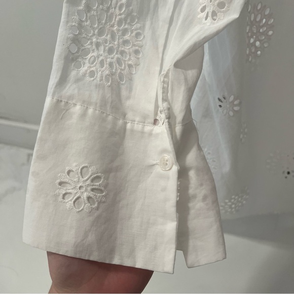 Zara White Embroidered Top- Size XS; New with Tags - Picture 6 of 8